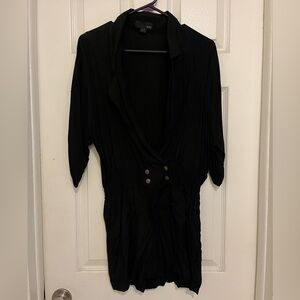 Forever 21 Black Casual Deep-V, Low Cut Romper